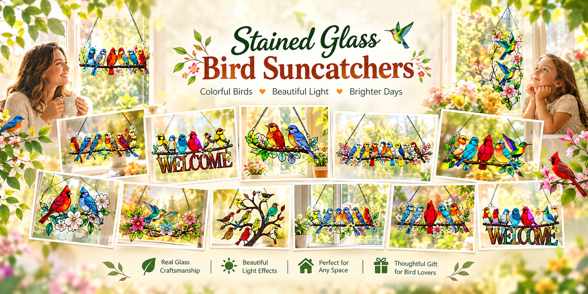 Stained Glass Bird Suncatchers