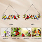 Stained Glass Hummingbird Suncatcher, Colorful Bird on Branch Window Hanging, Floral Home Decor Gift