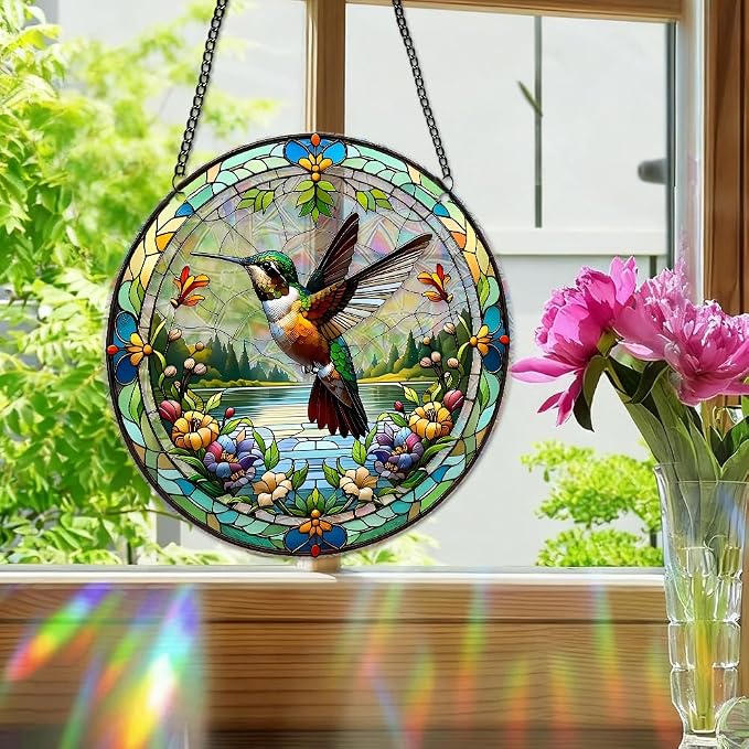 Acrylic Suncatcher Window Hanging, Colorful Rainbow Light Catcher Decor, Indoor Window Gift