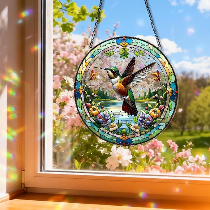 Acrylic Suncatcher Window Hanging, Colorful Rainbow Light Catcher Decor, Indoor Window Gift