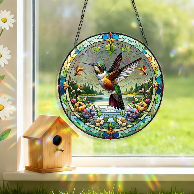 Acrylic Suncatcher Window Hanging, Colorful Rainbow Light Catcher Decor, Indoor Window Gift